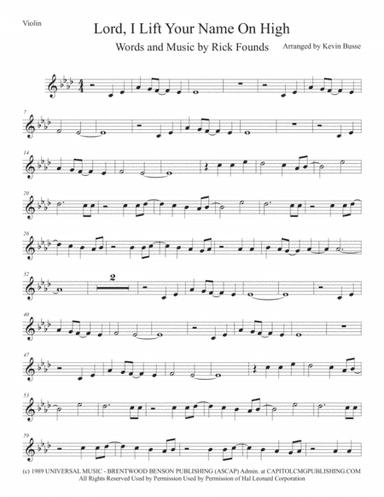 Lord, I Lift Your Name On High (arr. Kevin Busse)