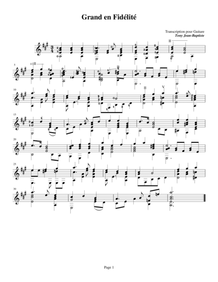 Grand en Fidelite (arr. Tony Jean-Baptiste)