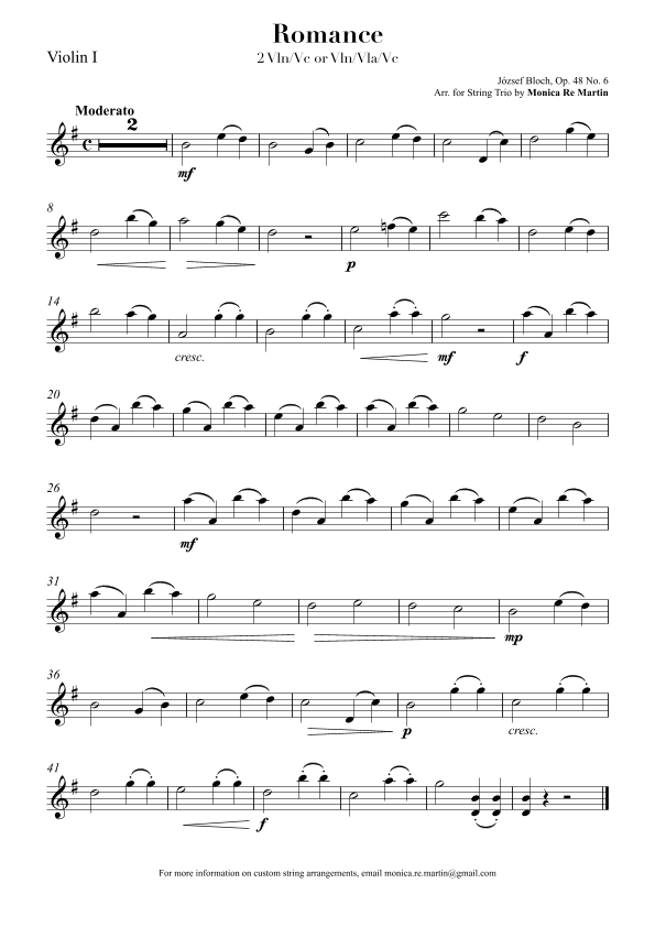 Romance - Op. 48 No. 6 (arr. Monica Re Martin)