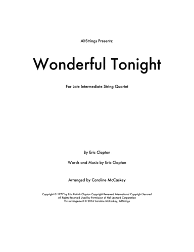 Wonderful Tonight (arr. Caroline McCaskey)