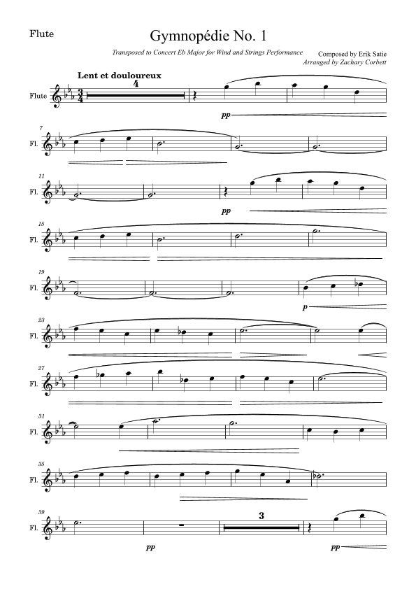 Gymnopédie No. 1 (arr. Zachary Corbett)