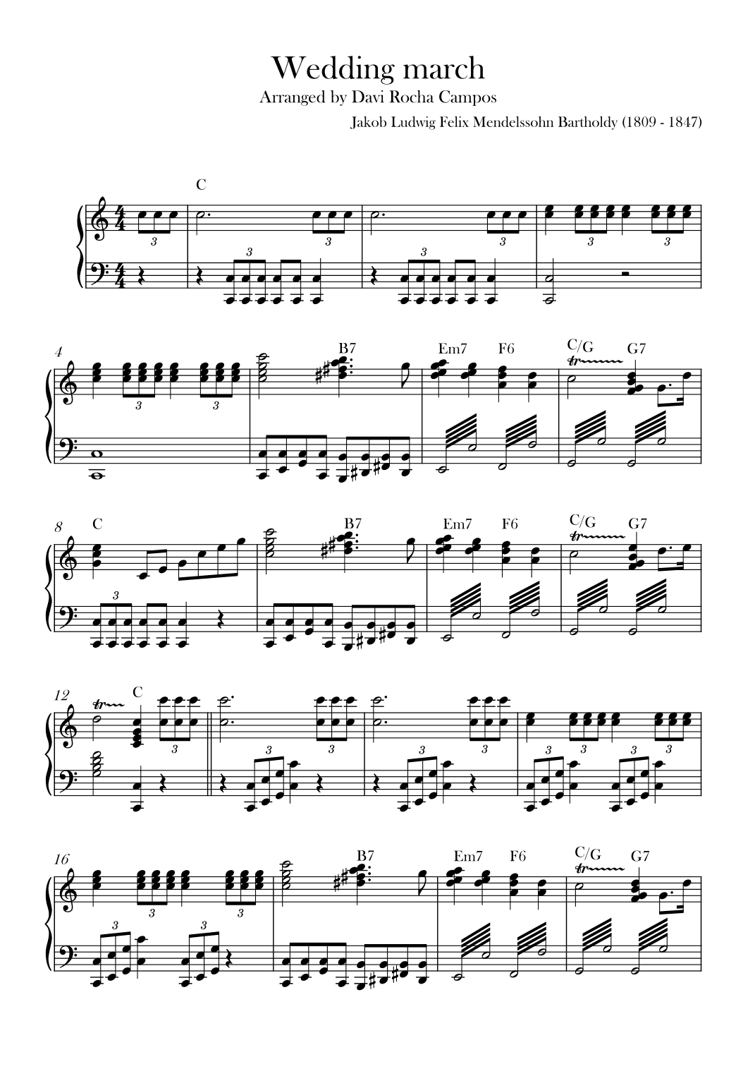 Wedding march (arr. Davi Rocha Campos)