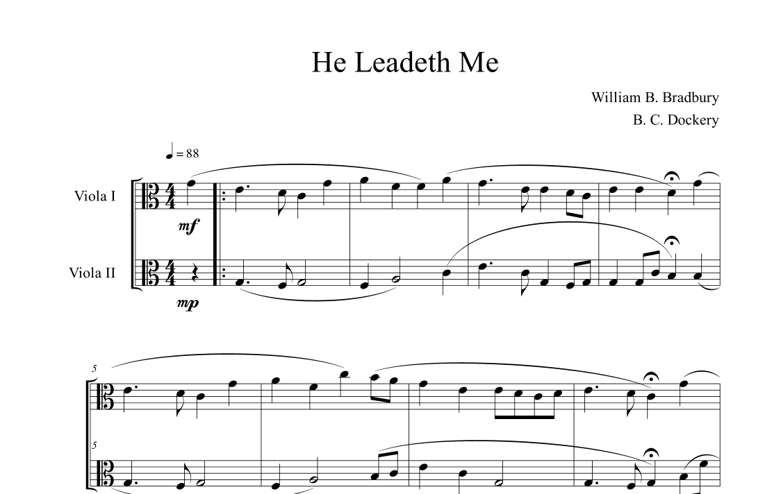 He Leadeth Me (Viola Duet) (arr. B. C. Dockery)