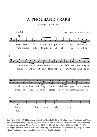 A Thousand Years (arr. Milanov)