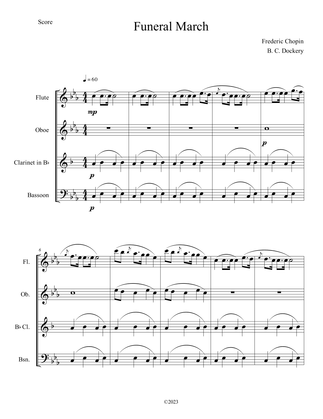 Funeral March (Woodwind Quartet) (arr. B. C. Dockery)