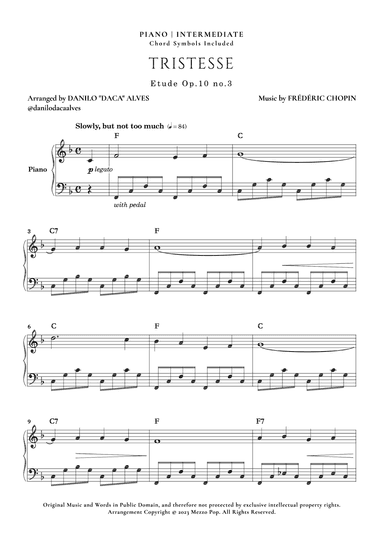Étude op. 10 no. 3 (Tristesse) (arr. Danilo "Daca" Alves)