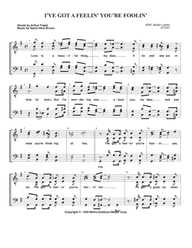 I've Got A Feeling You're Foolin' (arr. Walter Latzko)