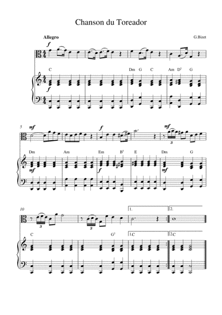 Chanson du Toreador (from Carmen) (arr. Kaiserin Rebecca)