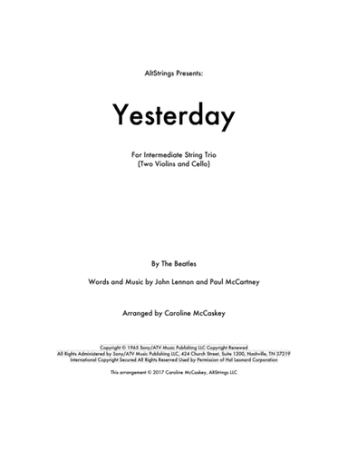 Yesterday (arr. Caroline McCaskey)