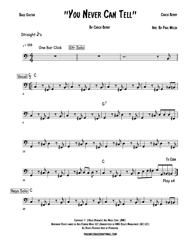 You Never Can Tell (arr. P Welsh)