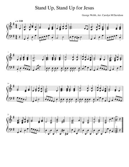 Stand Up, Stand Up for Jesus (arr. Carolyn M Davidson)