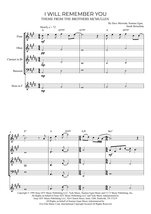 I Will Remember You (arr. Alex Nunes Rodrigues)