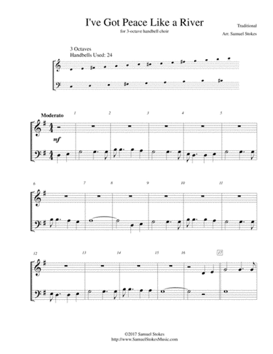 I've Got Peace Like a River - for 3-octave handbell choir (arr. Samuel Stokes)