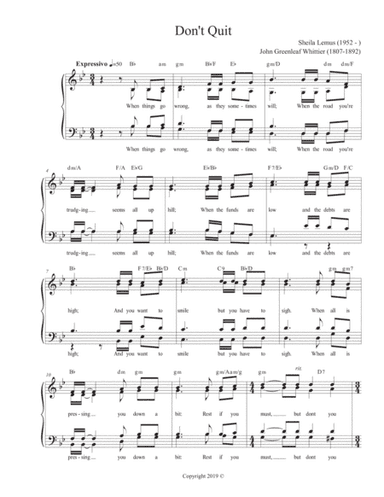 Don't Quit (arr. Sheila Lemus)