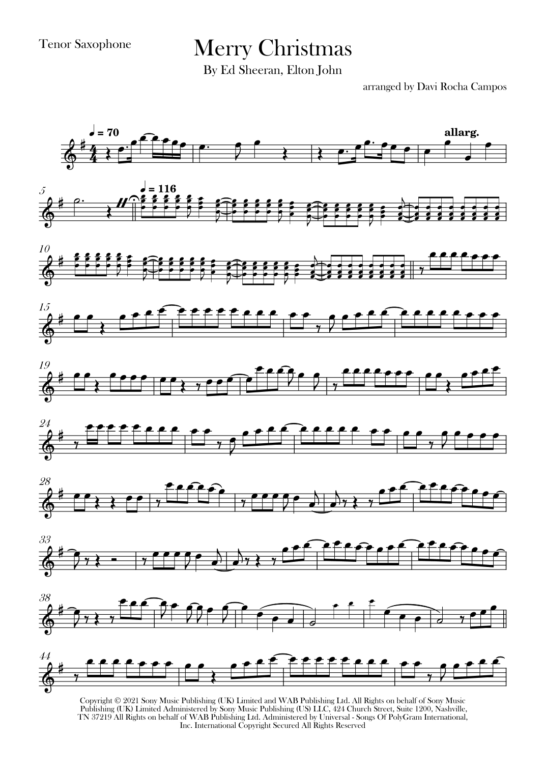 Merry Christmas (arr. Davi Rocha Campos)