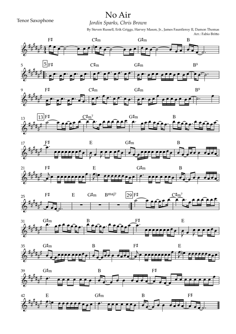 No Air (arr. Fabio Britto)