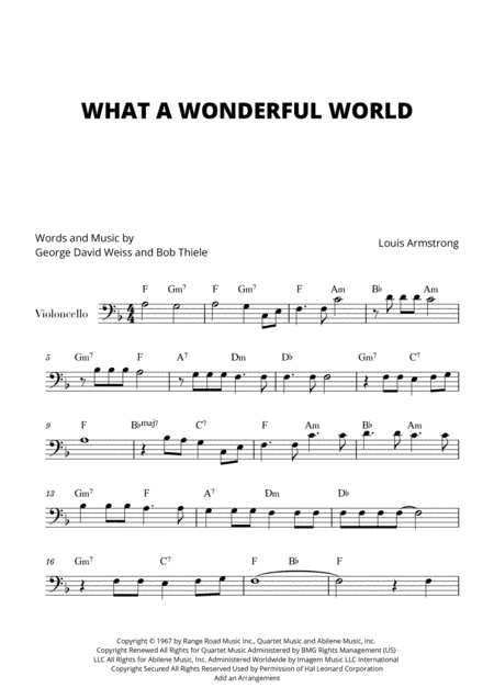 What A Wonderful World (arr. Cadenza Editions)