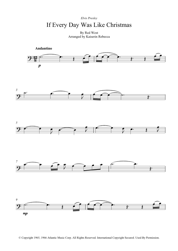 If Every Day Was Like Christmas (arr. Kaiserin Rebecca)
