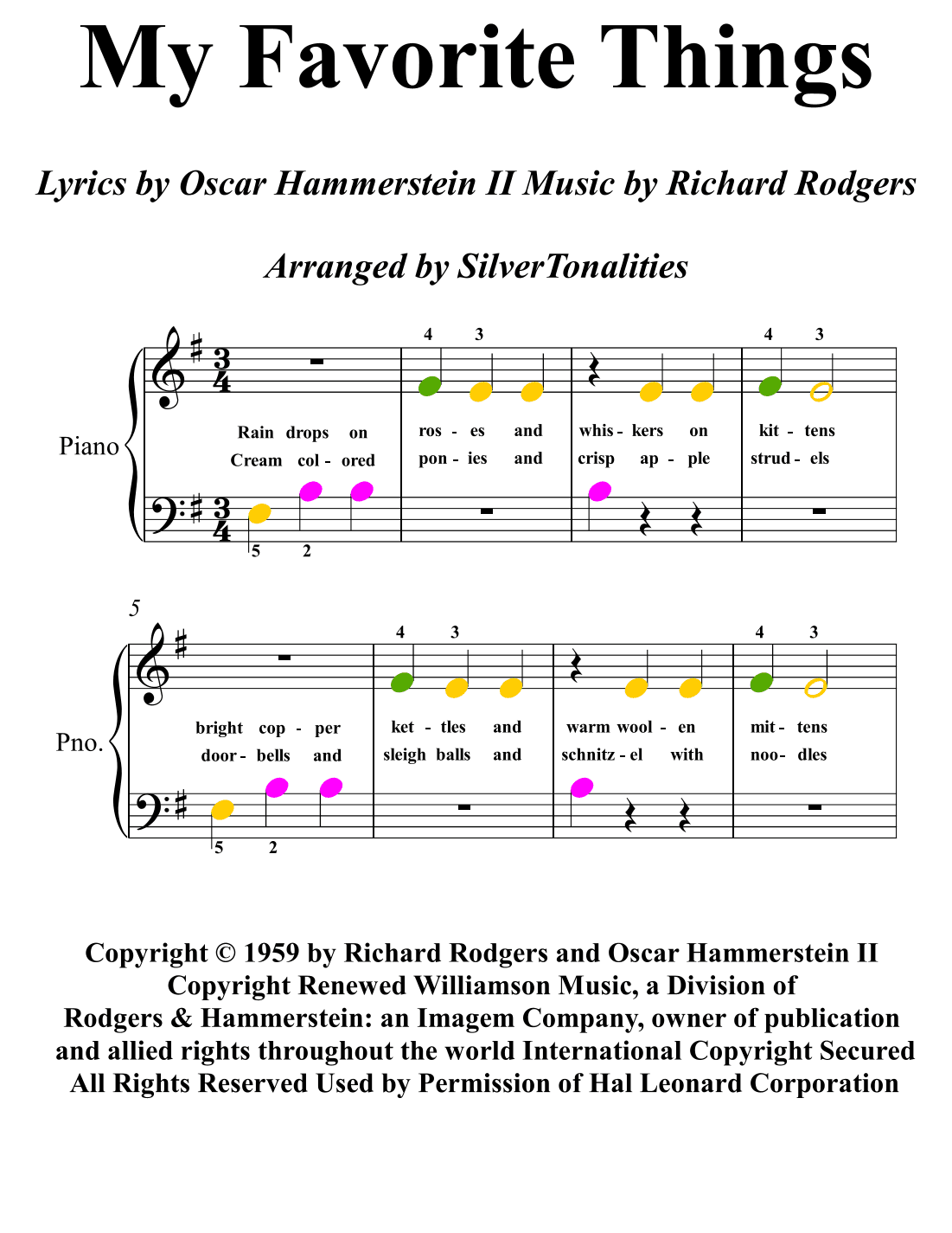 My Favorite Things (arr. SilverTonalities)