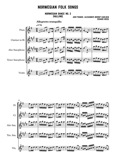 Five norwegian folk songs (arr. Alexander Bosrup Karlsen)