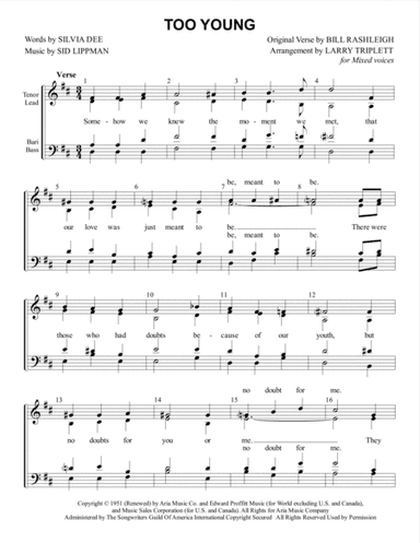 Too Young (arr. Larry Triplett)