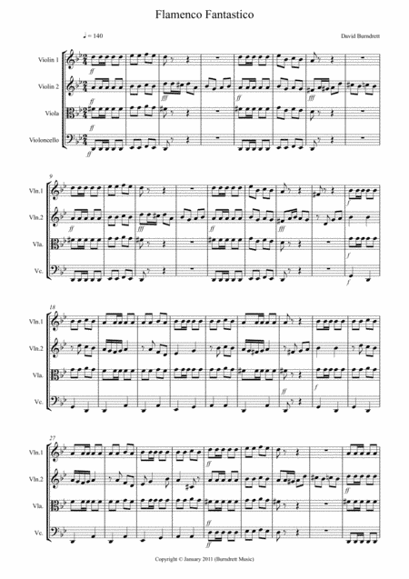 Flamenco Fantastico for String Quartet