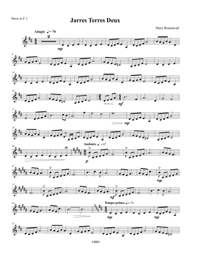 Jarres Terres Deux: FRENCH HORN 1 PART