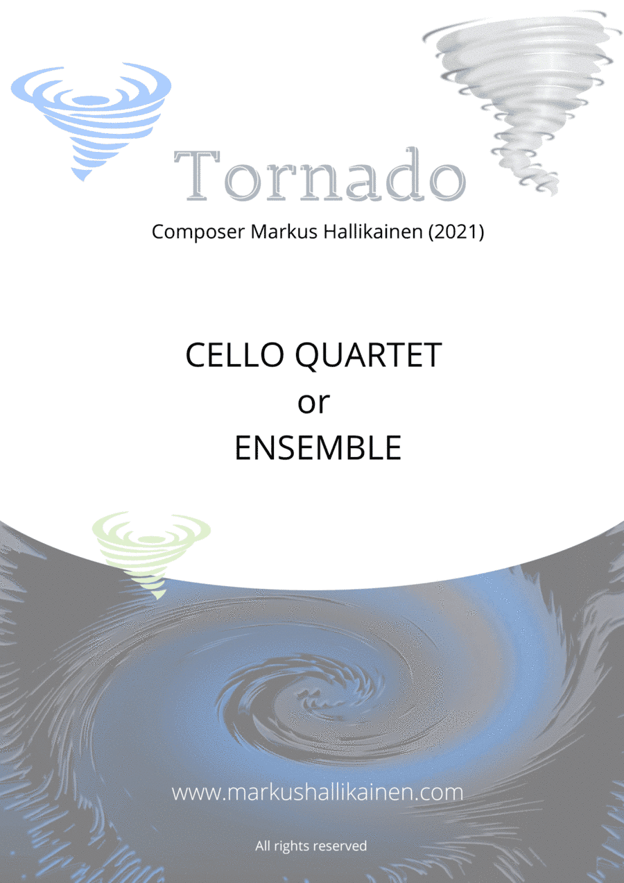 Tornado (For Cello Quartet or Cello Ensemble)