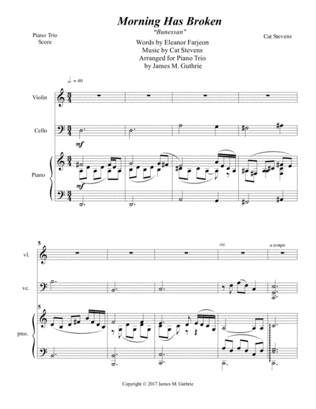 Morning Has Broken (arr. James M. Guthrie)