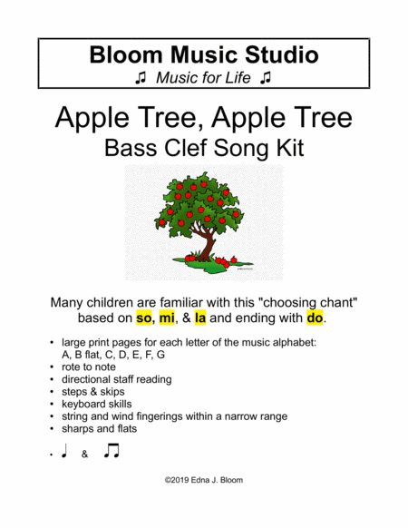 The Apple Tree Song Bass Clef Kit (arr. Edna J. Bloom)
