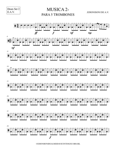 MUSICA 2 - PARA 5 TROMBONES-Drum Set