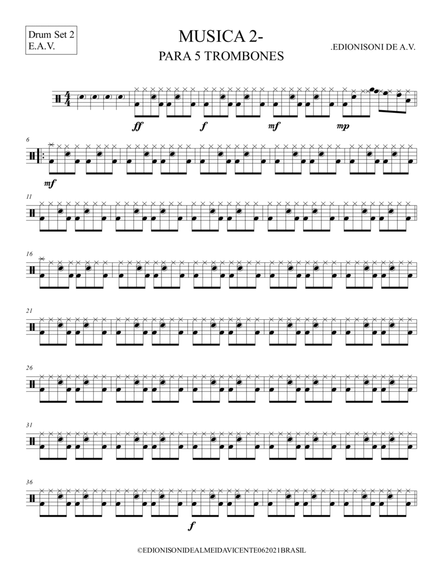 MUSICA 2 - PARA 5 TROMBONES-Drum Set