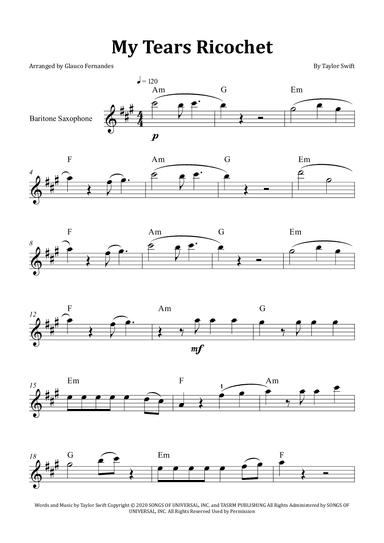 My Tears Ricochet (arr. Glauco Fernandes)