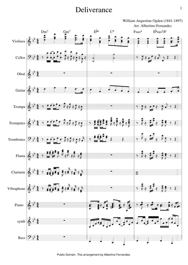 Deliverance - Score Only (arr. Albertino Fernandes)