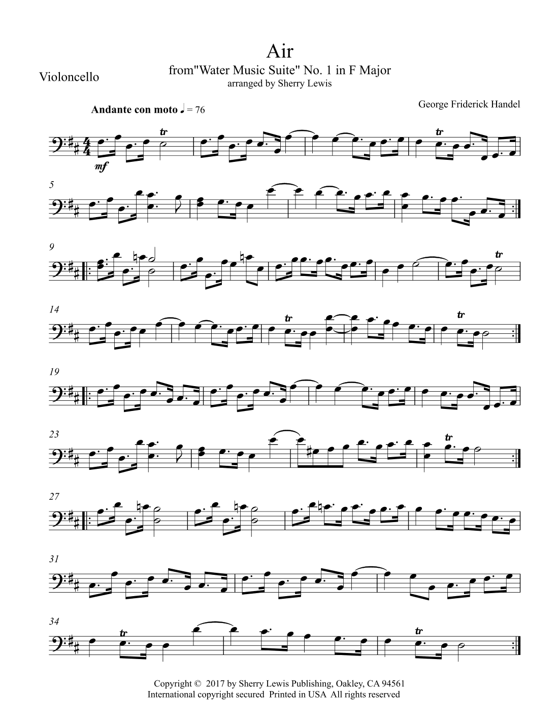 SOLO CELLO WEDDING MUSIC COLLECTION SET FOR SOLO CELLO includes 20 songs (arr. Sherry Lewis)