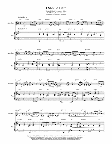 I Should Care (arr. Debra E. Stempien, Gregory H. Turner)