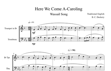 Here We Come A-Caroling (Trumpet and Trombone Duet) (arr. B. C. Dockery)