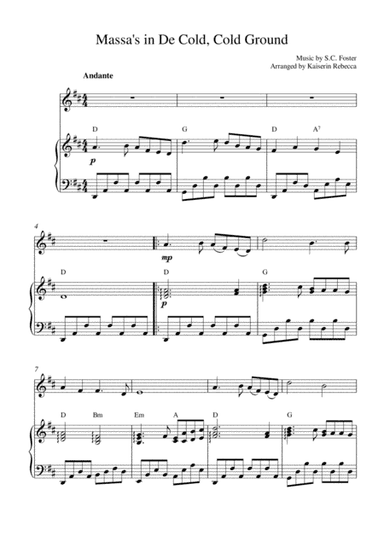 Massa's in De Cold, Cold Ground (arr. Kaiserin Rebecca)