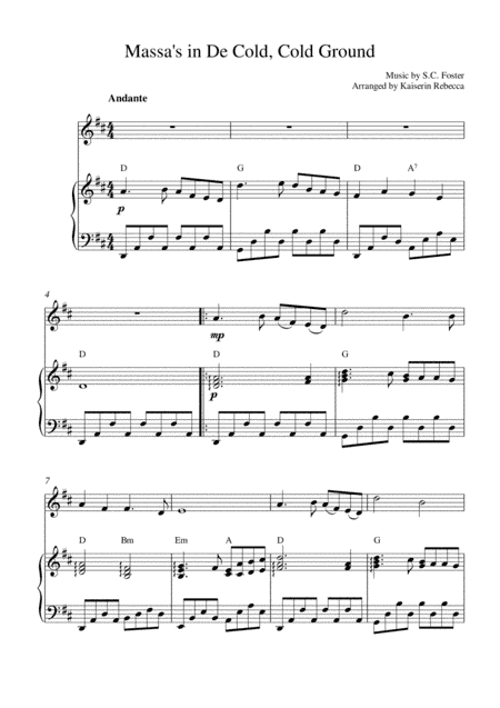 Massa's in De Cold, Cold Ground (arr. Kaiserin Rebecca)