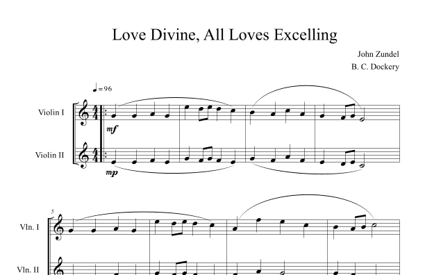 Love Divine, All Loves Excelling (Violin Duet) (arr. B. C. Dockery)