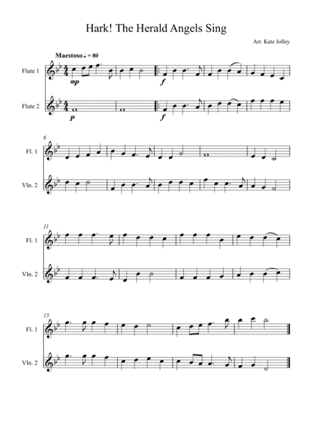 Hark! The Herald Angels Sing Duet (arr. Kate Jolley)