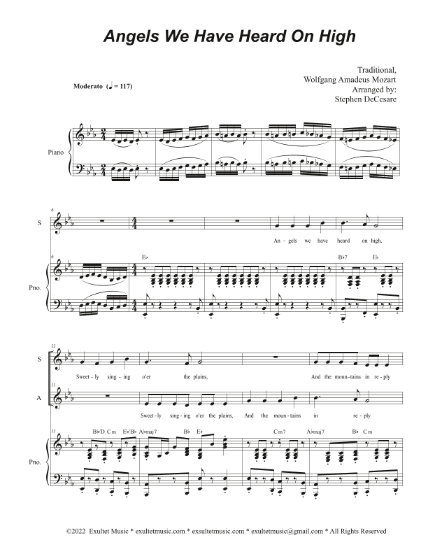 Angels We Have Heard On High (Duet for Soprano and Alto solo) (arr. Stephen DeCesare)