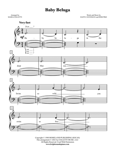 Baby Beluga (arr. Maria Colletti)