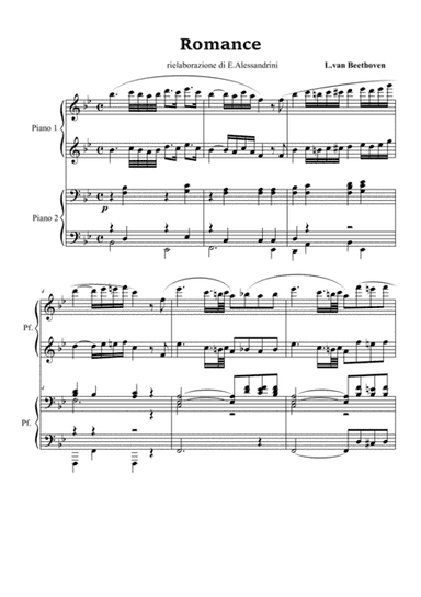 Romance. Piano 4 hands (arr. Ester Alessandrini)