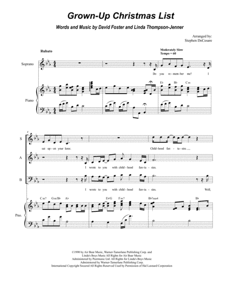 Grown-Up Christmas List (arr. Stephen DeCesare)