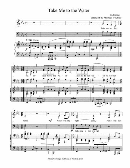 Take Me to the Water (arr. Michael Woytiuk)