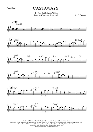 Castaways (arr. Douglas Wattson)