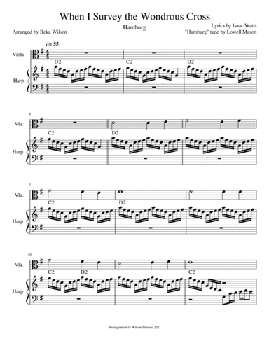 When I Survey the Wondrous Cross--harp/viola duet (arr. Beka Wilson)