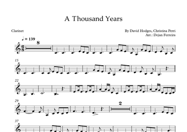 A Thousand Years (arr. Dejan Ferreira)
