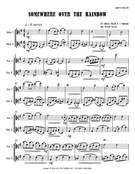 Over The Rainbow (arr. Alison Gillies)